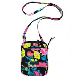 Vera Bradley Floral Crossbody Bag - Pink, Yellow, Blue, Black